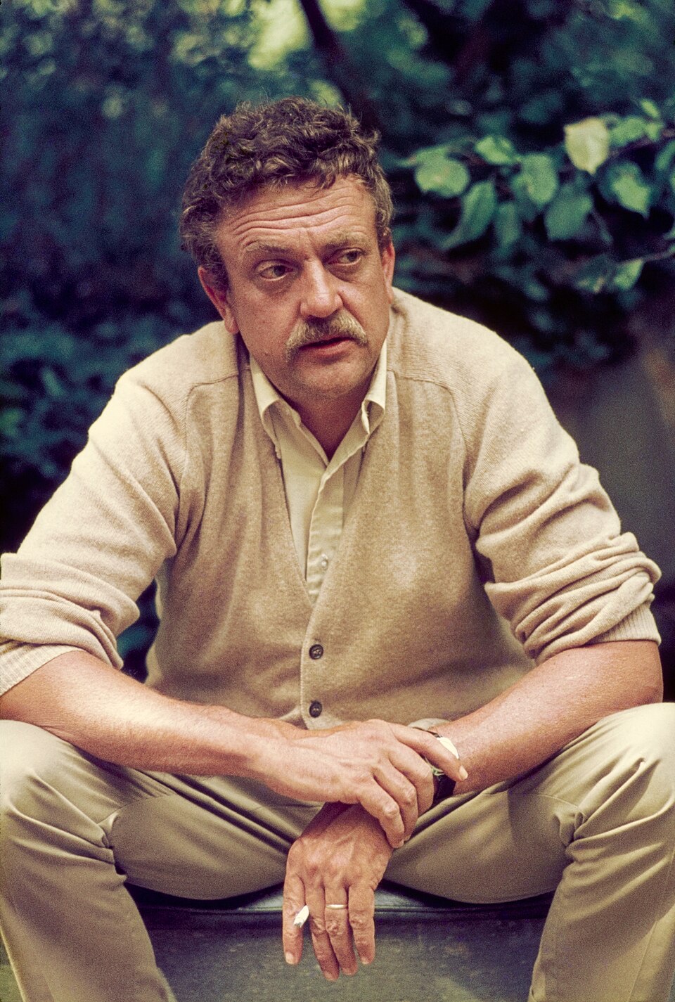 Kurt Vonnegut in a colour photograph from 1965